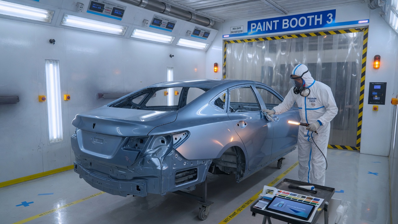 Body shop paint booth